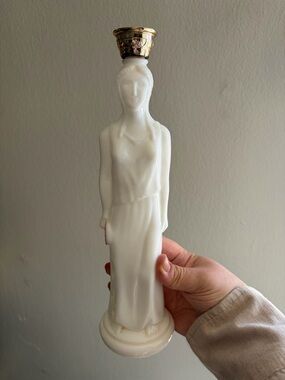 Vintage Avon White Milk Glass Figural Woman Sculpture